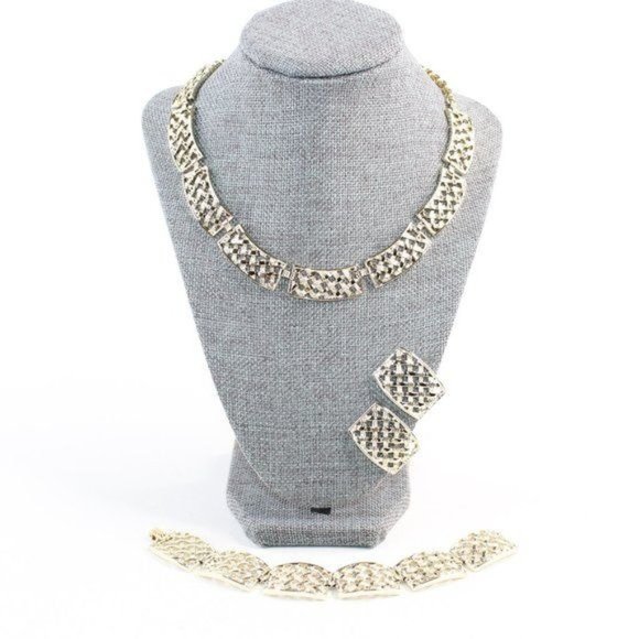 Sarah Coventry Jewelry - Vintage Sarah Conventry Gold Silver Basket Weave Link Double Rolo Chain